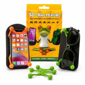 3D-Halterung Universal – flexible Anti-Rutsch-Halterung für Handy, Brille, Navi & mehr