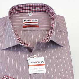 MARVELIS chemise pour homme SLIM FIT rayures à manches longue (8724-64-35) 45-46 (XXL)