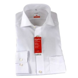 OLYMP LUXOR Hemd modern fit uni camisa para hombres mangas largas